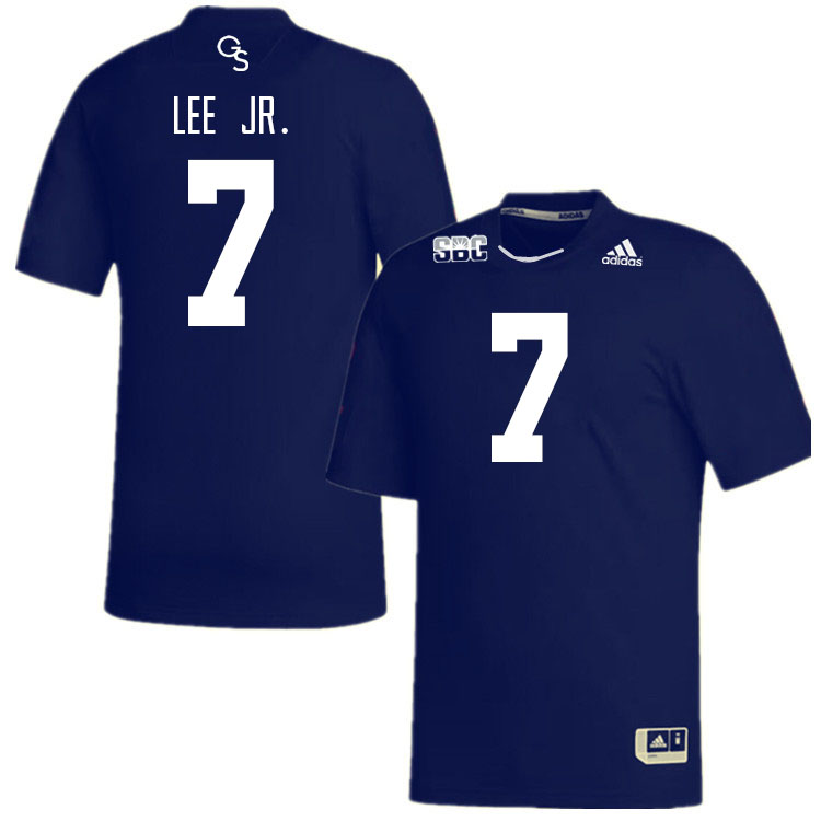 Men #7 Tarian Lee Jr. Georgia Southern Eagles College Football Jerseys Stitched Sale-Navy